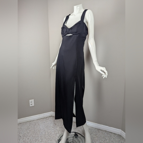 Zara Black Cutout Bustier Maxi Dress | Sculpted Corset Bodice Evening Gown M - Picture 7 of 8